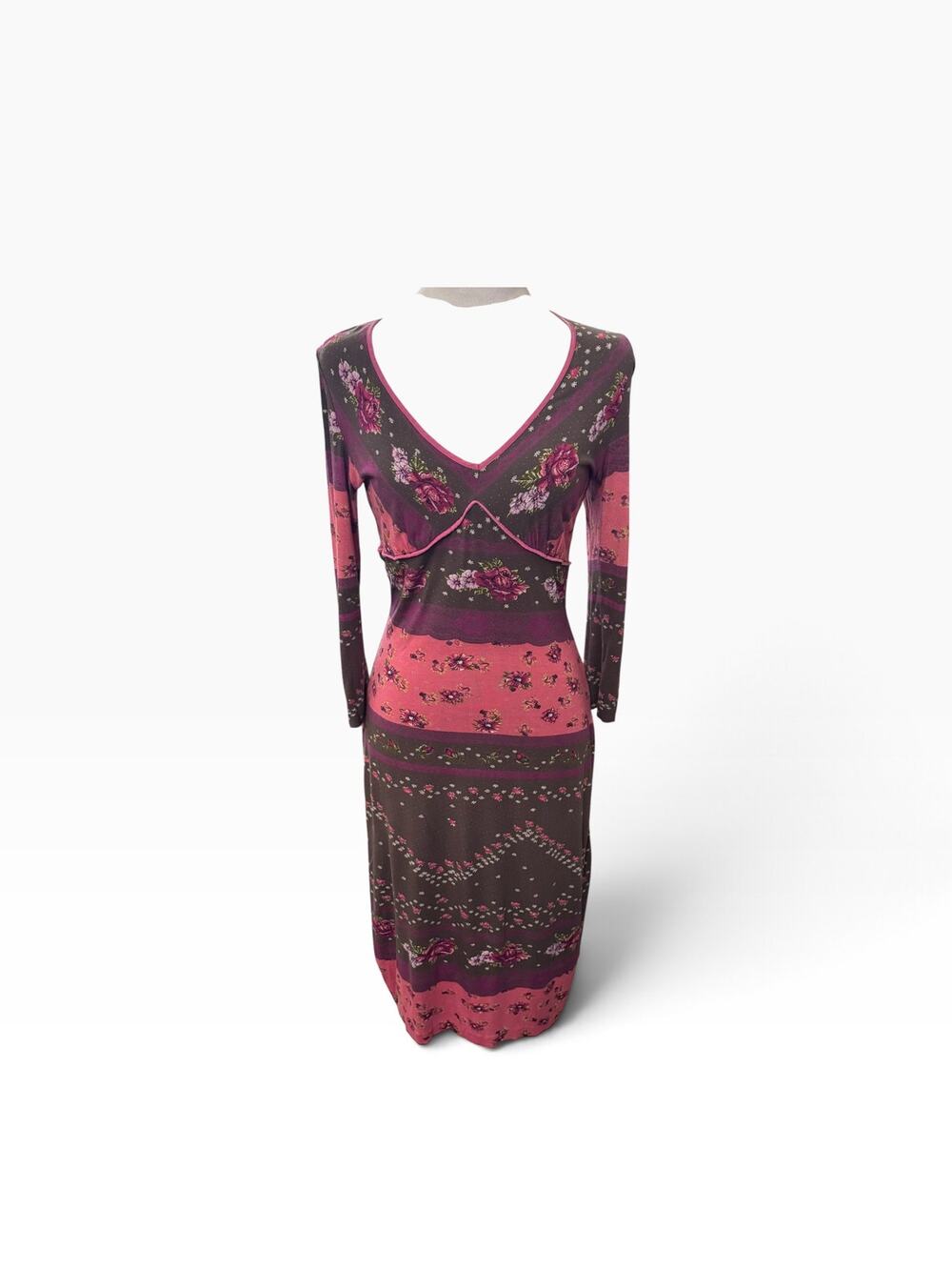 Betsey Johnson Y2K Floral Midi Dress Size L